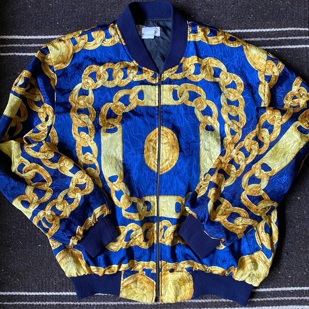 1980s vintage Silk Bomber Jacket